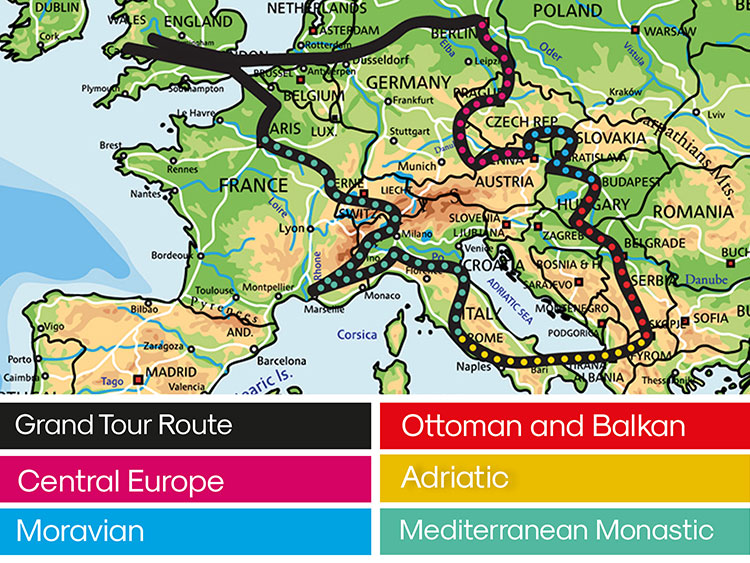 Grand-Tour-Map Map of the Grand Tour